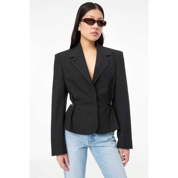ROTATE Birger Christensen Short Tailored Jacket Black | Blazers | Coveti