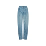 ROTATE Birger Christensen Straight Denim Zip Jeans Light Blue | Denim | Coveti