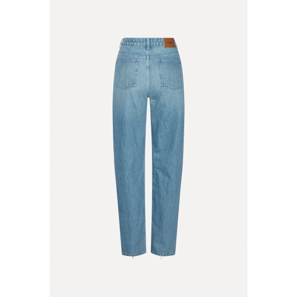 ROTATE Birger Christensen Straight Denim Zip Jeans Light Blue | Denim | Coveti