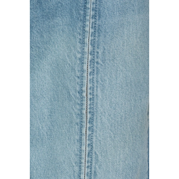 ROTATE Birger Christensen Straight Denim Zip Jeans Light Blue | Denim | Coveti