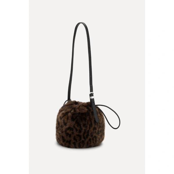 ROTATE Birger Christensen The Bon Bon Bag Leo Faux Fur | Bucket Bags | Coveti