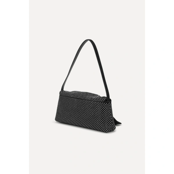 ROTATE Birger Christensen The Drape Bag Black Rhinestone | Shoulder & Crossbody Bags | Coveti