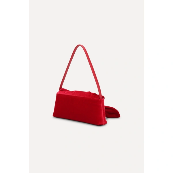 ROTATE Birger Christensen The Drape Bag Red Velvet | Shoulder & Crossbody Bags | Coveti