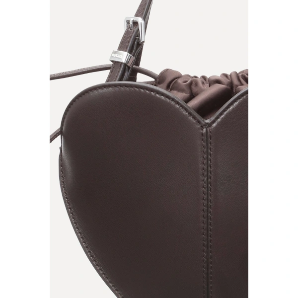 ROTATE Birger Christensen The Heart Bag Brown Leather | Shoulder & Crossbody Bags | Coveti
