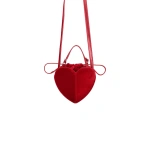 ROTATE Birger Christensen The Heart Bag Red Velvet | Shoulder & Crossbody Bags | Coveti