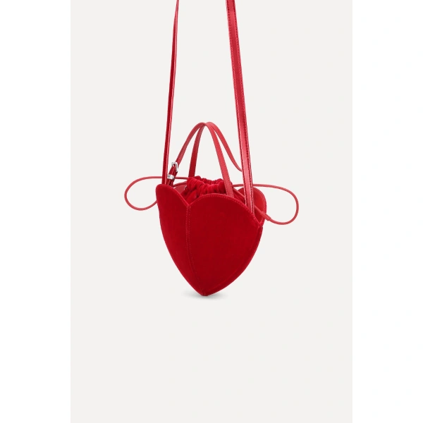 ROTATE Birger Christensen The Heart Bag Red Velvet | Shoulder & Crossbody Bags | Coveti