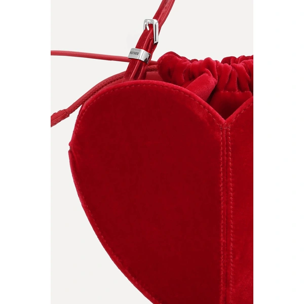 ROTATE Birger Christensen The Heart Bag Red Velvet | Shoulder & Crossbody Bags | Coveti