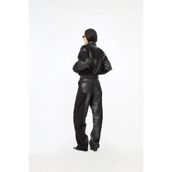 ROTATE Birger Christensen Wide Straight Pants Black | Wide leg pants | Coveti