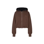 ROTATE Birger Christensen Zip Sweat Hoodie Brown | Hoodies | Coveti