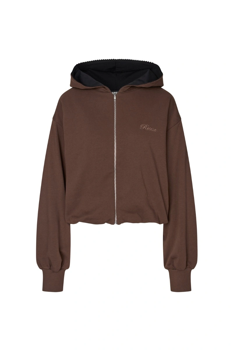 ROTATE Birger Christensen Zip Sweat Hoodie Brown 0 ROTATE Birger Christensen Zip Sweat Hoodie Brown | Hoodies | Coveti