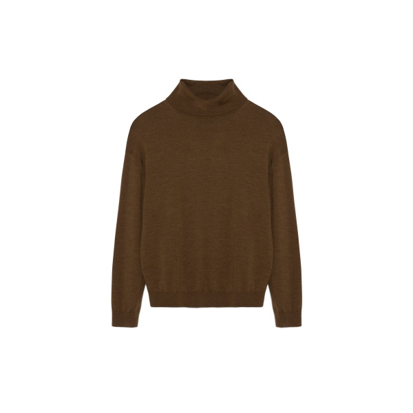 SIMKHAI Aaliyah Merino Wool Turtleneck in Otter