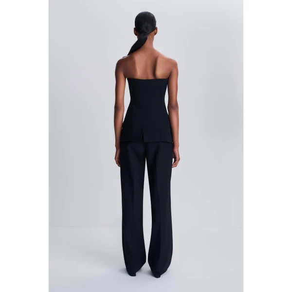 Alira Satin Crepe Bustier Top in Black - Image 6
