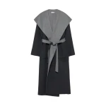 SIMKHAI Allura Reversible Belted Coat in Charcoal Multi
