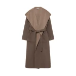 SIMKHAI Allura Reversible Belted Coat in Mushroom Multi