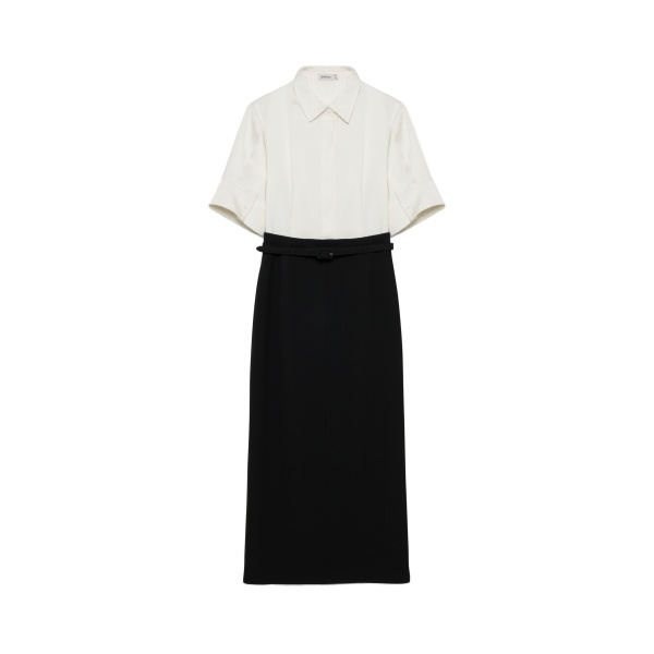 SIMKHAI Alvera Midi Shirt Dress in Ivory Multi