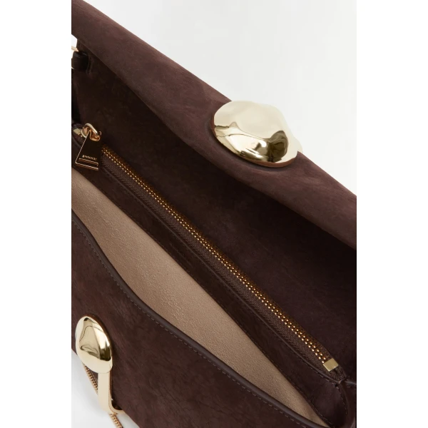 Amaya Nubuck Leather Clutch in Marrone - Image 5