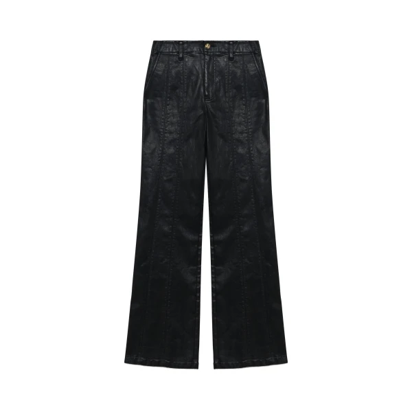 Ansel Coated Denim Trouser in Coated Black