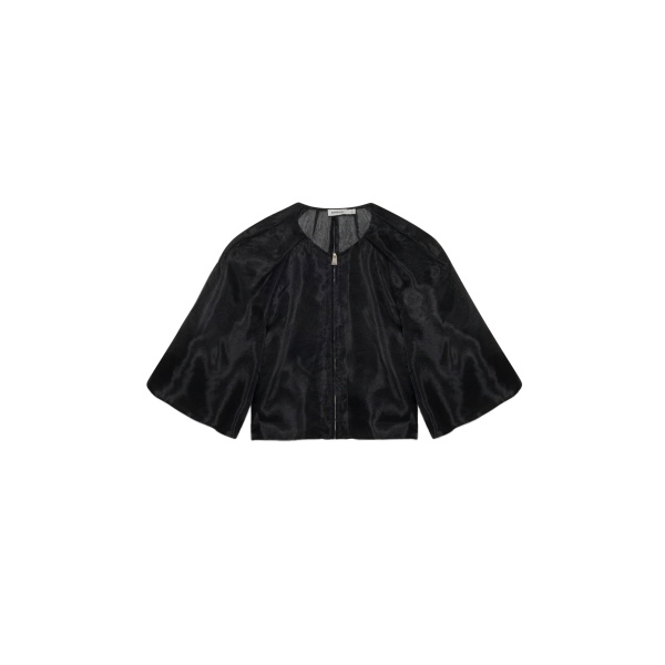 SIMKHAI Arielle Organza Top in Black