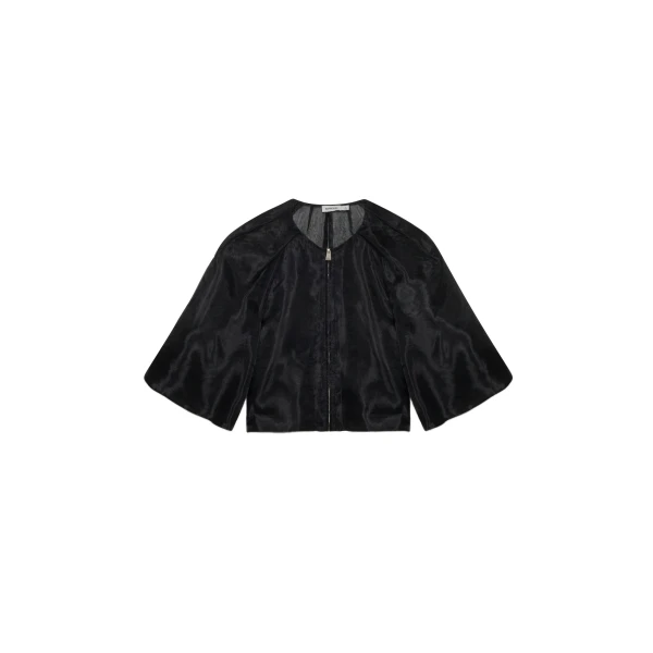 SIMKHAI Arielle Organza Top in Black