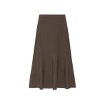 SIMKHAI Atwood Merino Wool Trumpet Skirt in Birch Melange