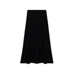 SIMKHAI Atwood Merino Wool Trumpet Skirt in Black