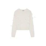 SIMKHAI Avrae Feather Sweater in Frost