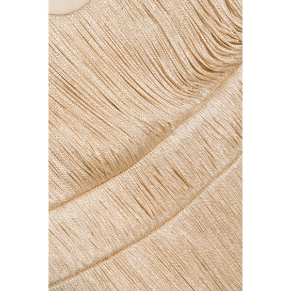 Baldwin Draped Fringe Gown in Champagne - Image 6