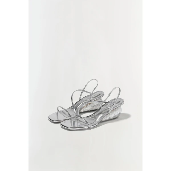 Bridget Shell Wedge Sandal in Silver - Image 6