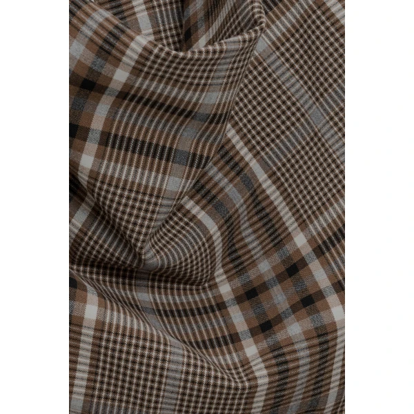Burke Draped Midi Dress in Otter Plaid - Image 6