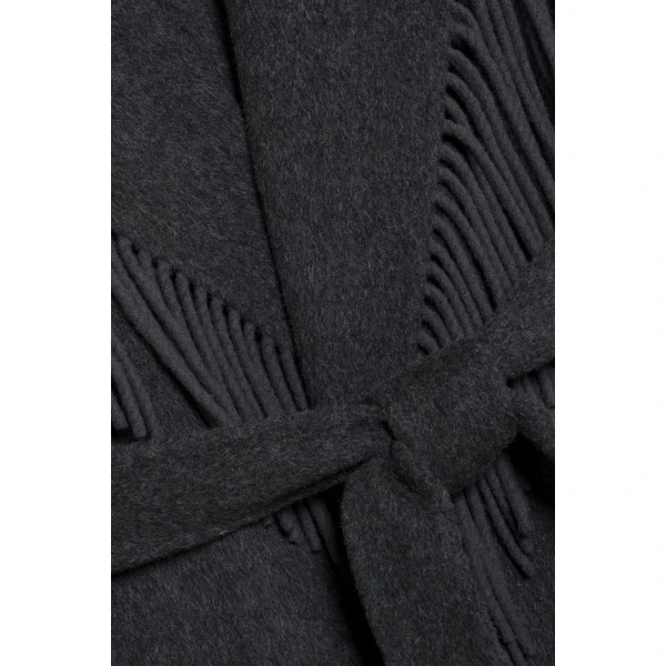 Carrie Fringe Coat in Dark Charcoal - Image 6