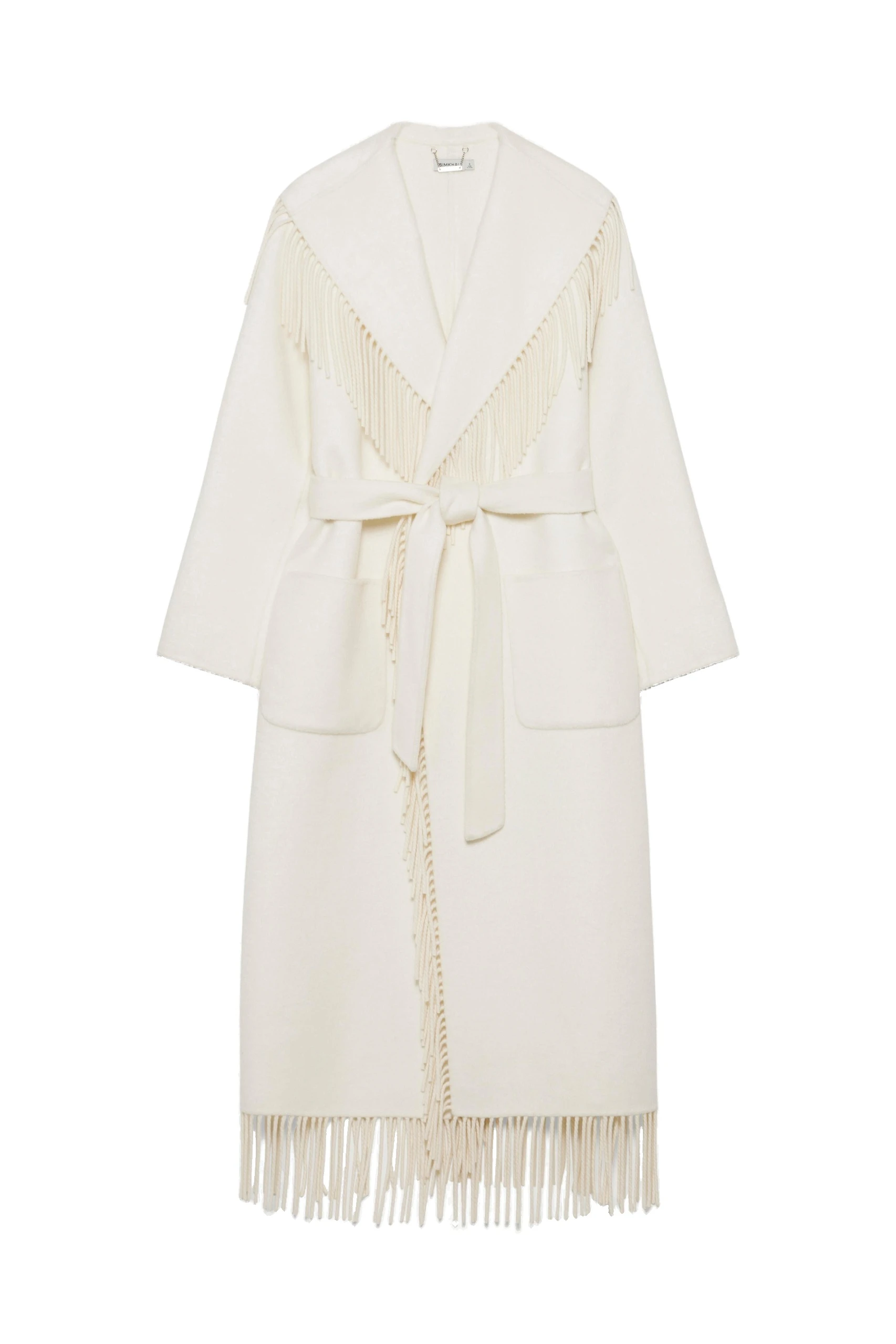 SIMKHAI Carrie Fringe Coat in Frost SIMKHAI Carrie Fringe Coat in Frost