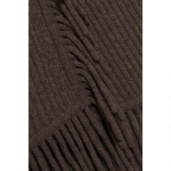 Casey Knit Fringe Midi Skirt in Mushroom Melange - Image 6