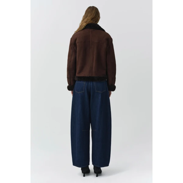 Cassia Shearling Jacket in Chocolate - Image 5