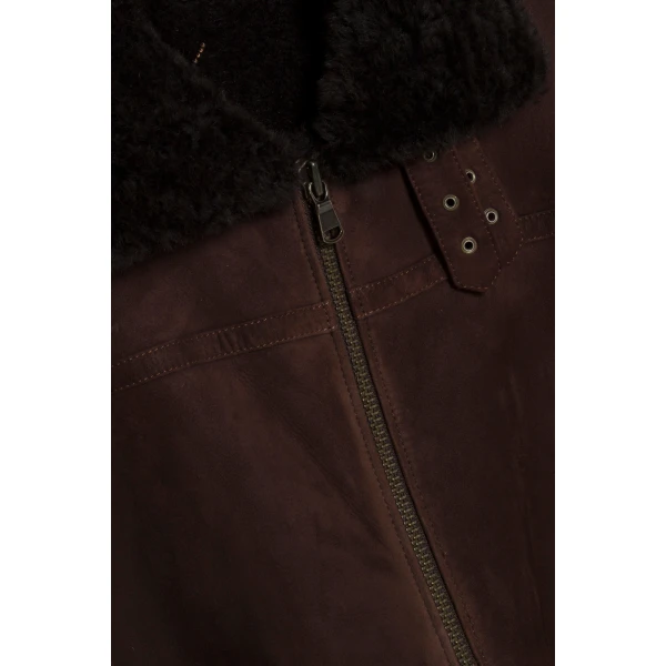 Cassia Shearling Jacket in Chocolate - Image 6