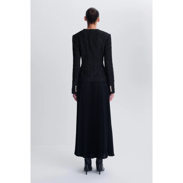 Claudina Tweed Blazer Dress in Black - Image 6