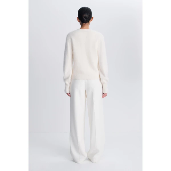 Claurice Brushed Knit Cardigan in Ivory - Image 5