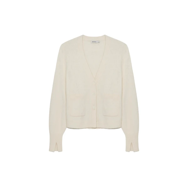 Claurice Brushed Knit Cardigan in Ivory