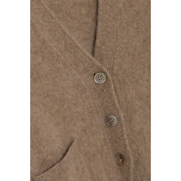 Claurice Brushed Knit Cardigan in Light Otter - Image 6