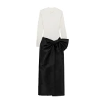 SIMKHAI Coralyne Knit Combo Gown in Black Frost Multi