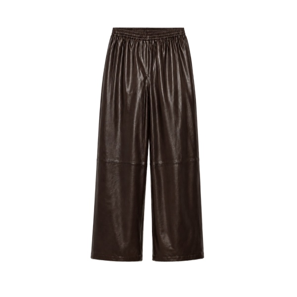 SIMKHAI Corrine Leather Pant in Dark Chocolate