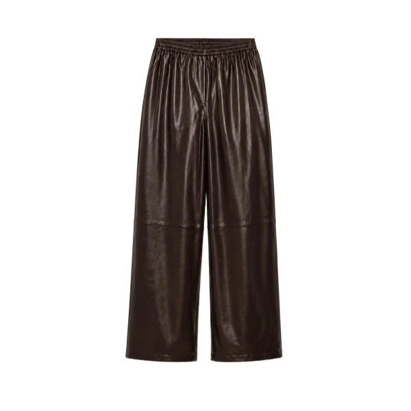 SIMKHAI Corrine Leather Pant in Dark Chocolate