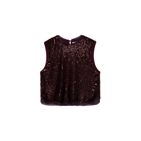 SIMKHAI Cydia Embellished Top in Fig