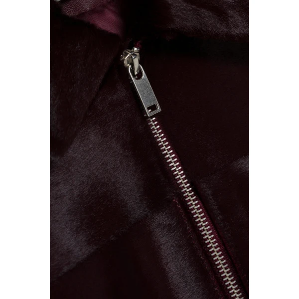 Daria Calf Hair Jacket in Fig - Image 6