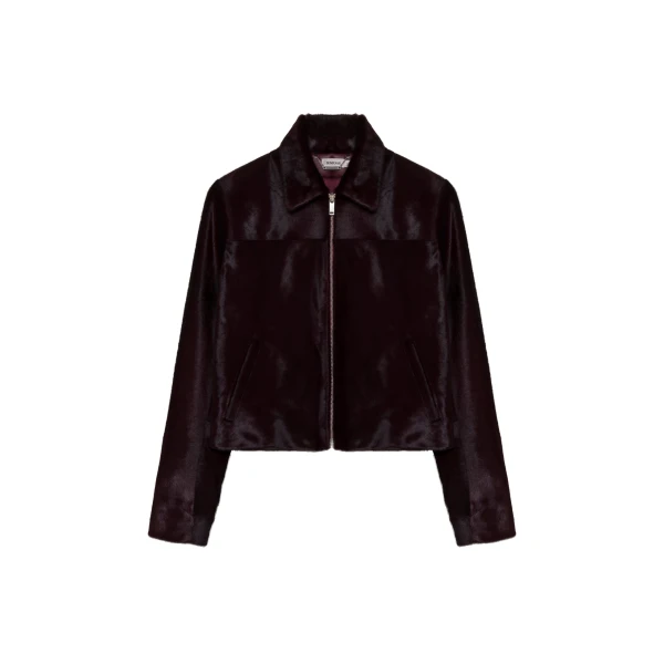 Daria Calf Hair Jacket in Fig