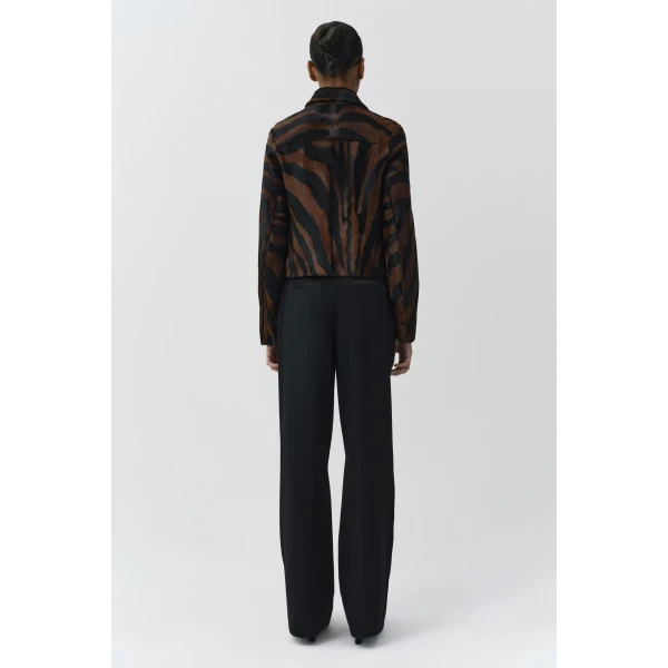 Daria Calf Hair Jacket in Zebra - Image 5