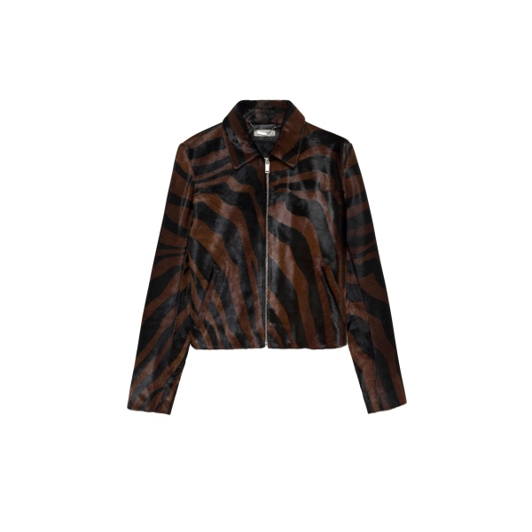 SIMKHAI Daria Calf Hair Jacket in Zebra