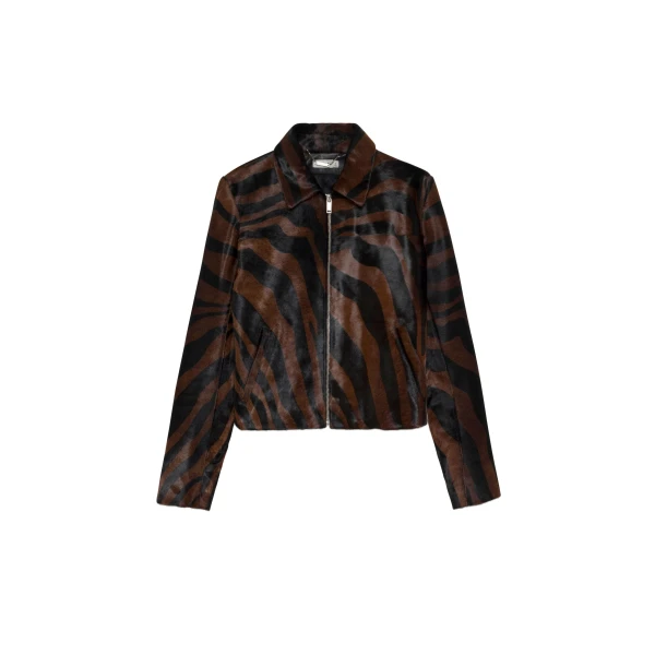 Daria Calf Hair Jacket in Zebra