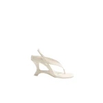 SIMKHAI Darya Leather Wedge Thong Sandal in Alabaster