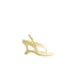 SIMKHAI Darya Leather Wedge Thong Sandal in Buttercream