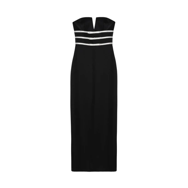 Delore Bustier Gown in Black Frost Multi